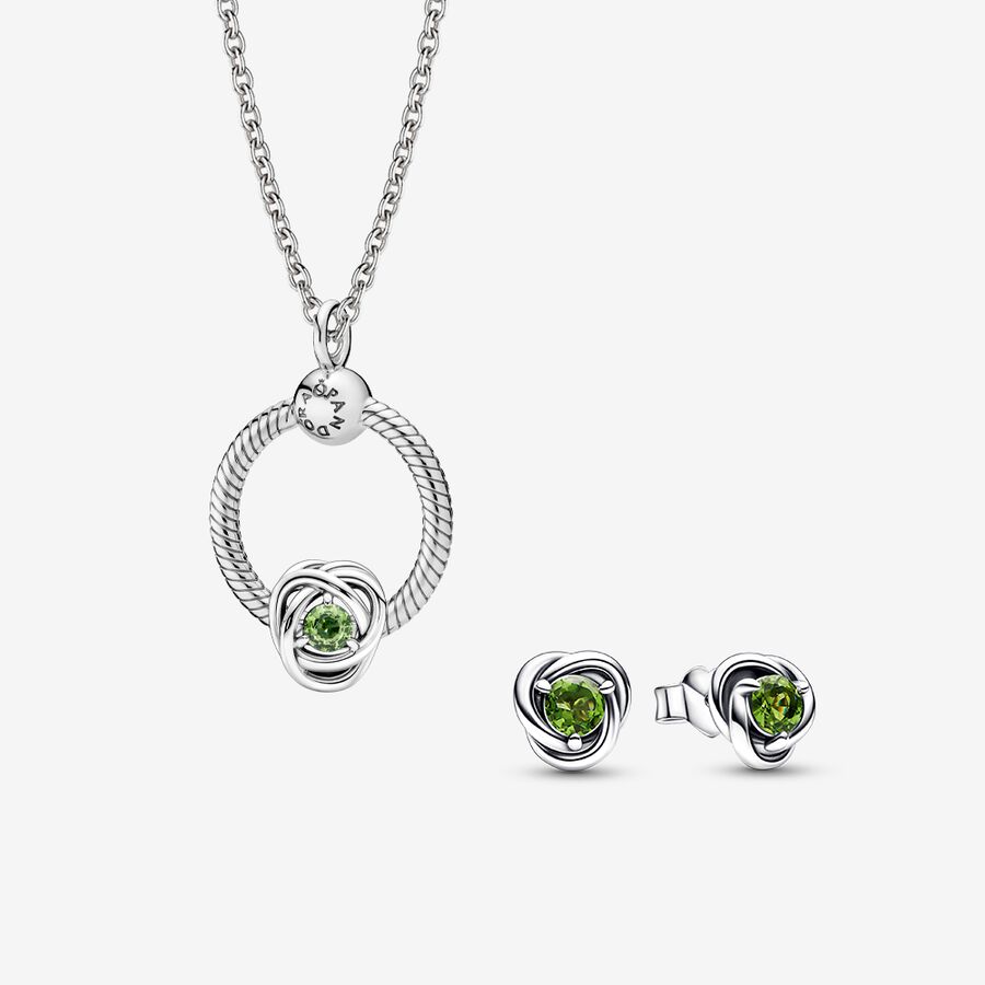 August Crystal Birthstone Necklace and Earring Gift Set image number 0