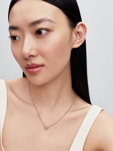 Sparkling Infinity Heart Collier Necklace