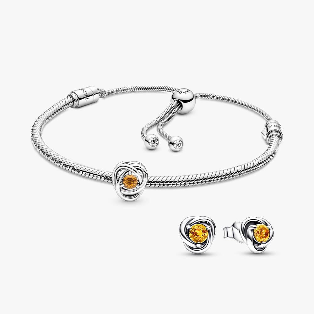 November Birthstone Charm and Earring Gift Set