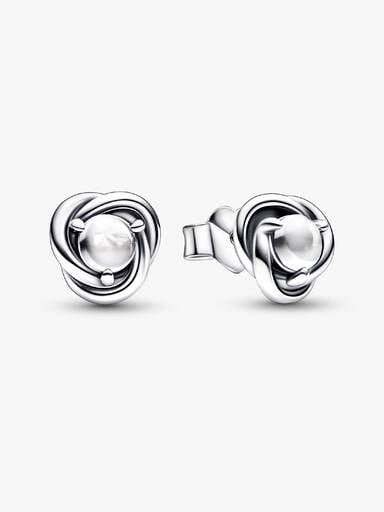 April Birthstone Eternity Circle Stud Earrings