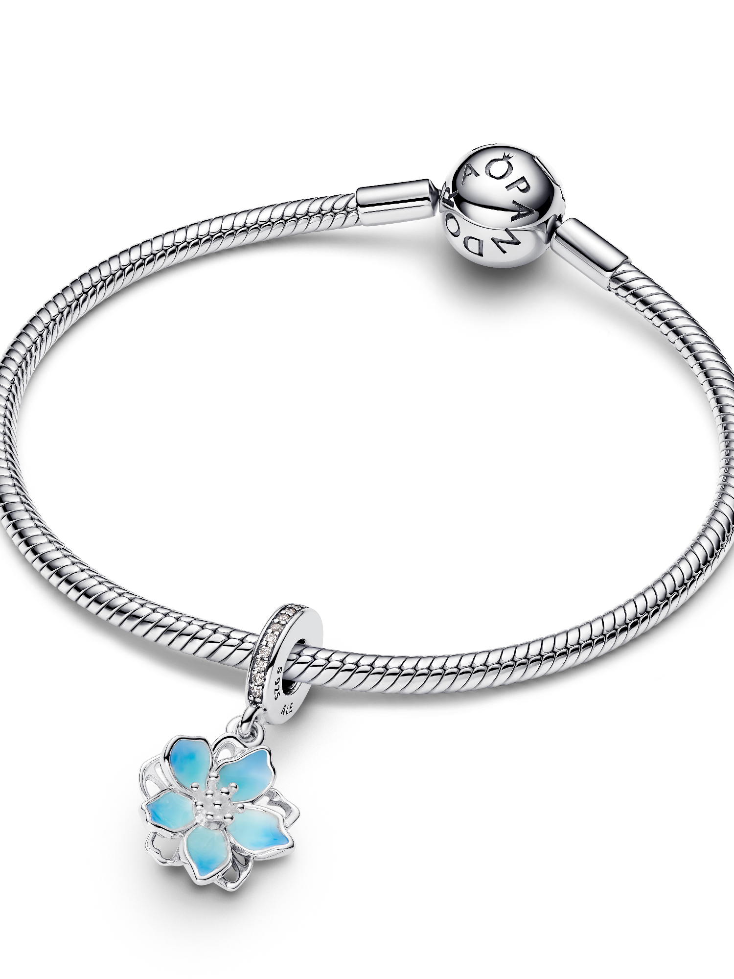 Blue Blossom Dangle Charm | スターリングシルバー | パンドラ'