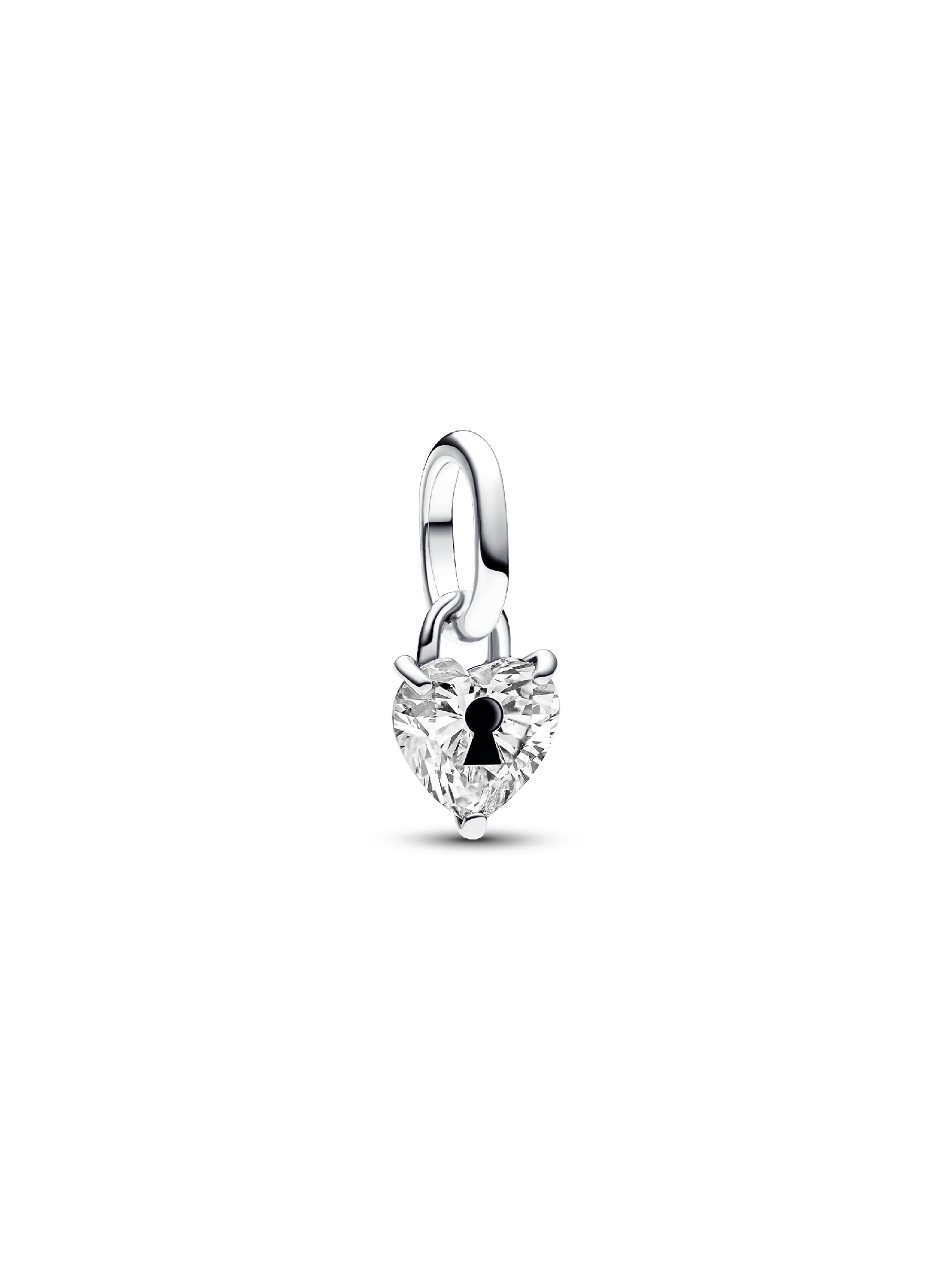 Keyhole Heart Mini Dangle Charm | スターリングシルバー | パンドラ'