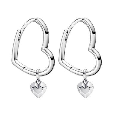 Silver Heart Earring Set