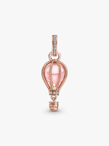 Sparkling Pink Hot Air Balloon Dangle Charm
