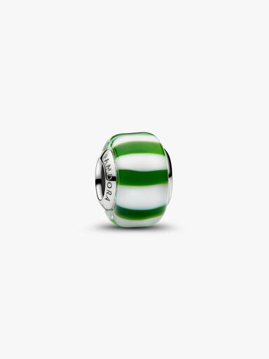 Green Peppermint Murano Glass Charm