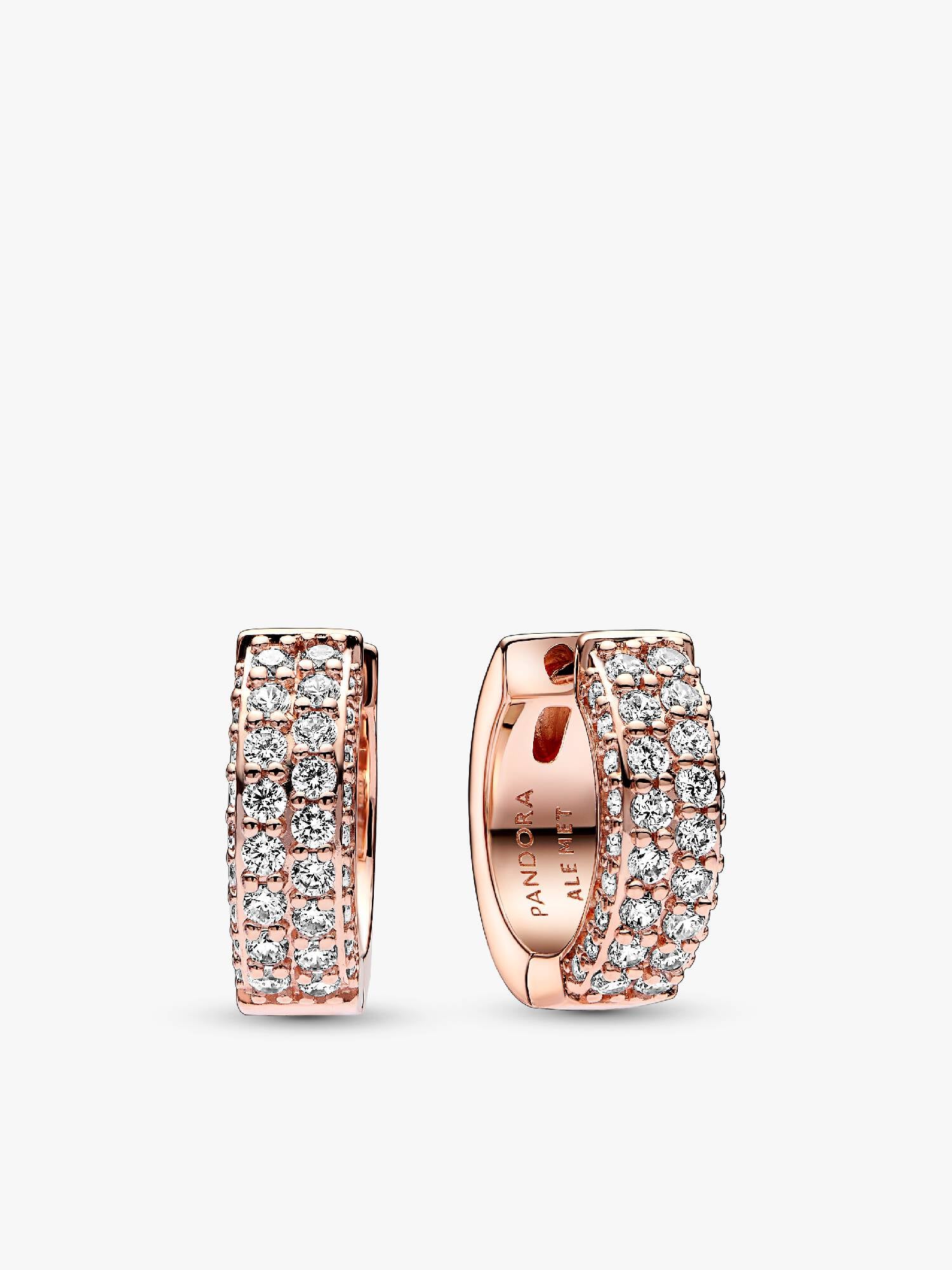 Pavé Double-row Hoop Earrings