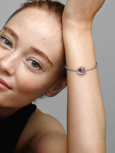 True Red Eternity Circle Charm