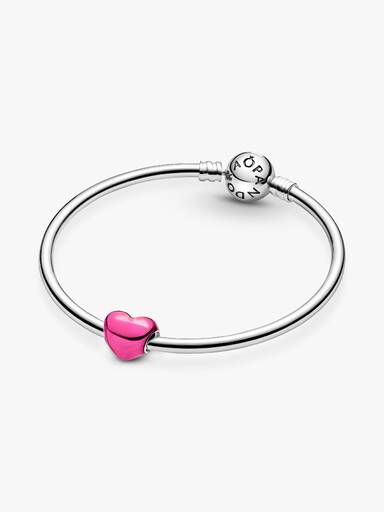 Metallic Pink Heart Charm
