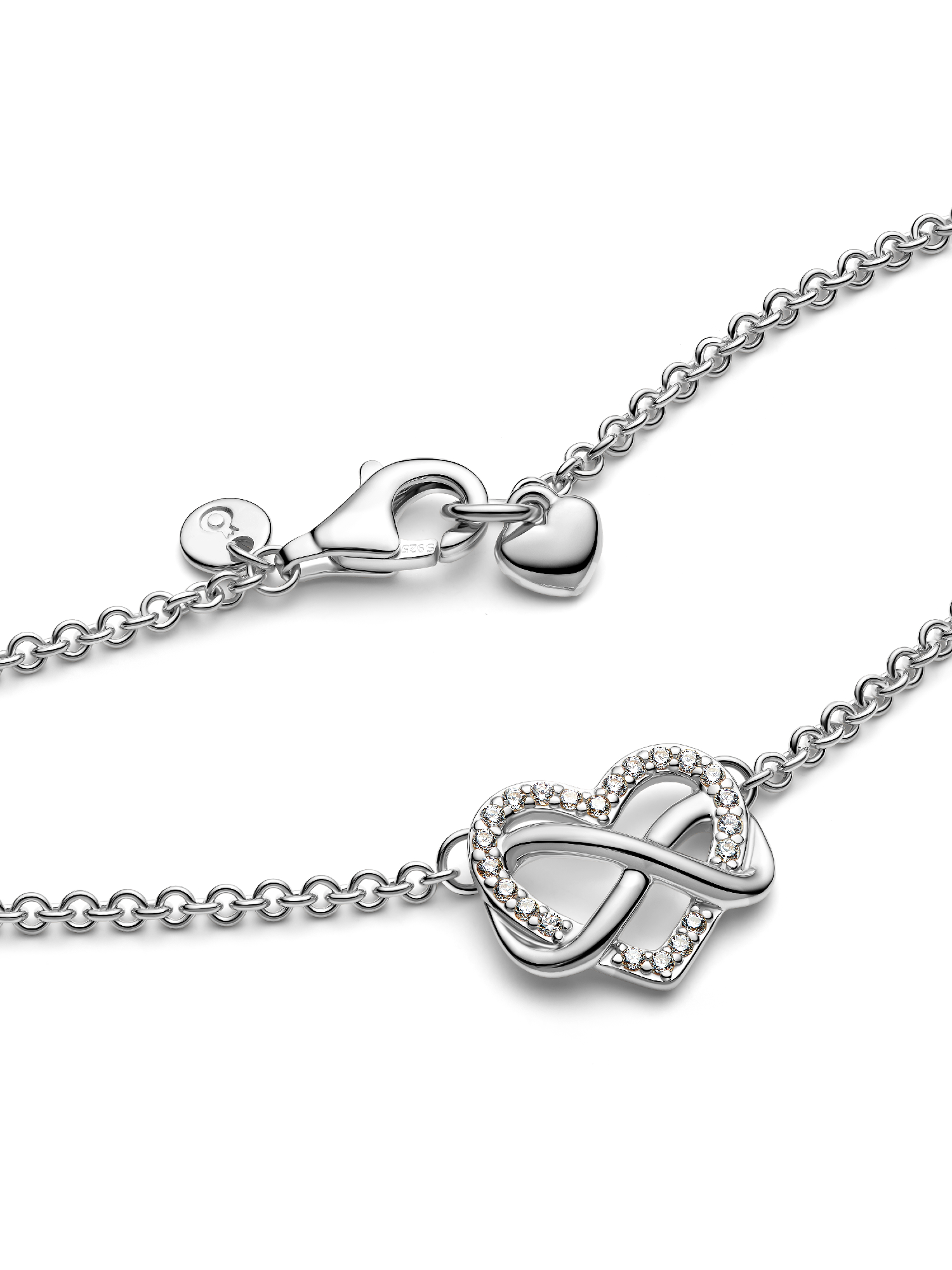 Sparkling Infinity Heart Collier Necklace | スターリングシルバー