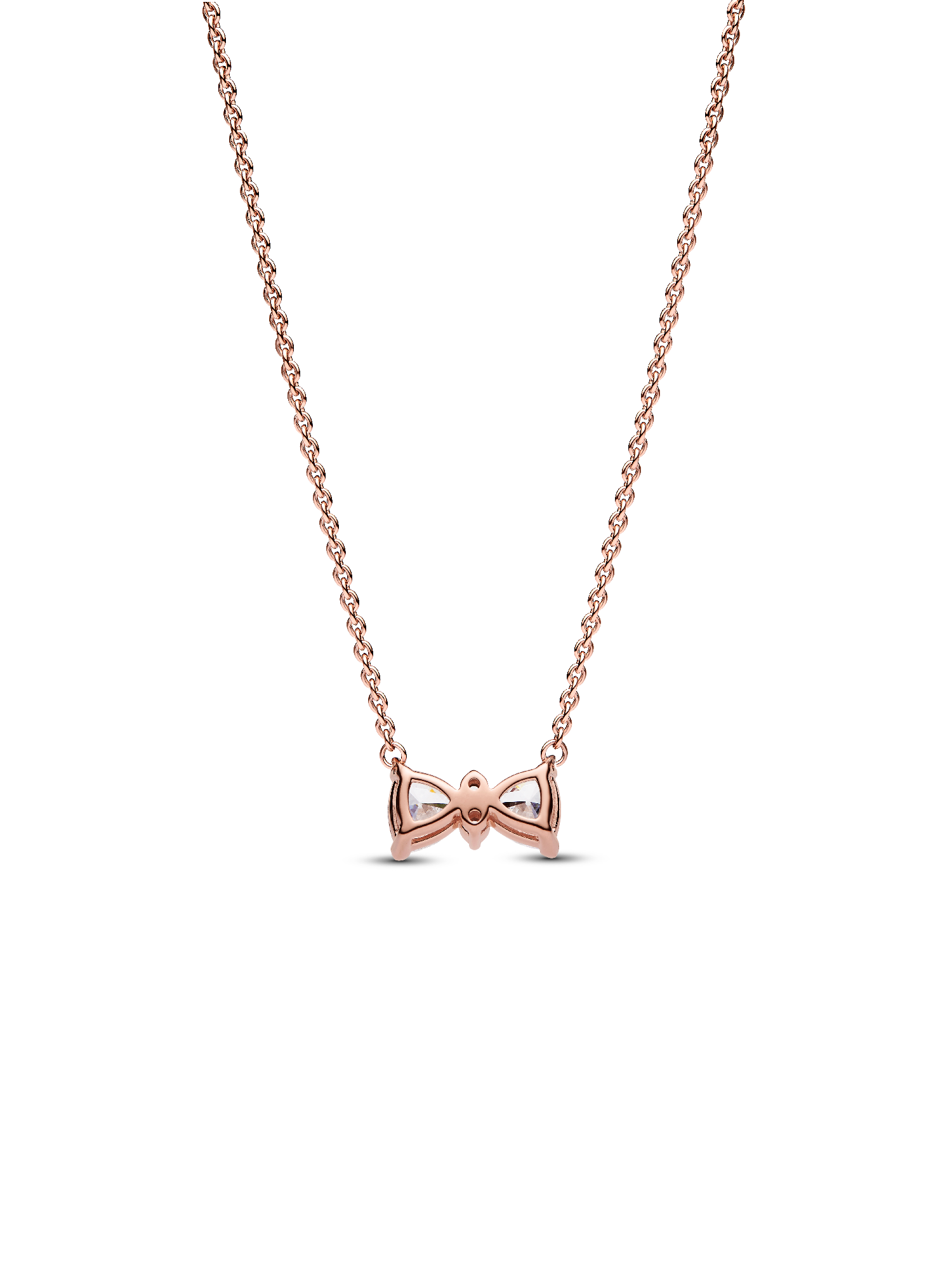 Sparkling Bow Necklace | ローズゴールドプレーティング | パンドラ'