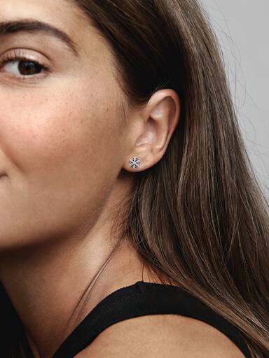 Sparkling Snowflake Stud Earrings