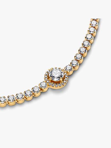 Sparkling Halo Tennis Bracelet