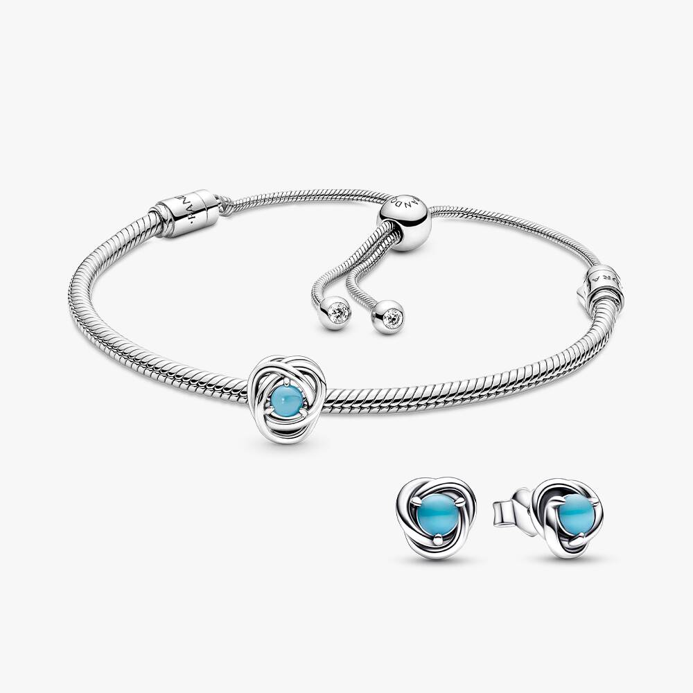 December Birthstone Charm and Earring Gift Set