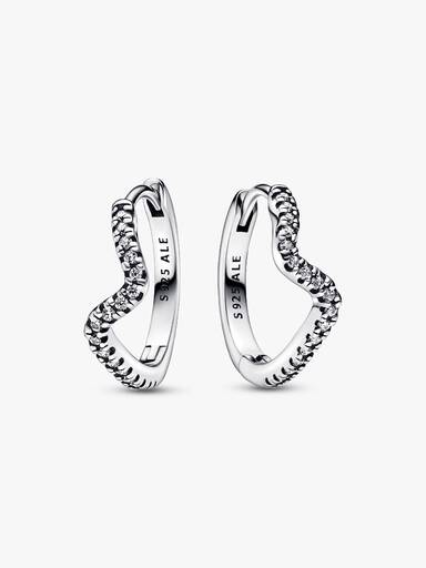 Sparkling Wave Hoop Earrings