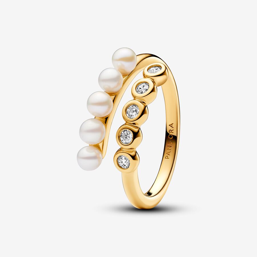 Treated Freshwater Cultured Pearls & Stones Open Ring image number 0