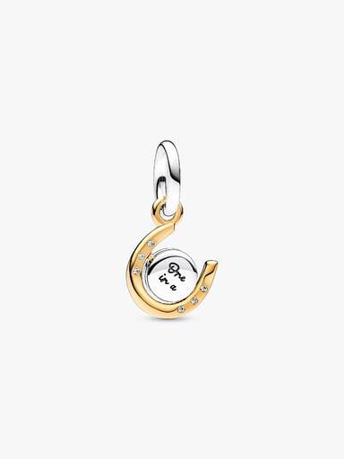 Two-tone Spinning Disc Horseshoe Dangle Charm