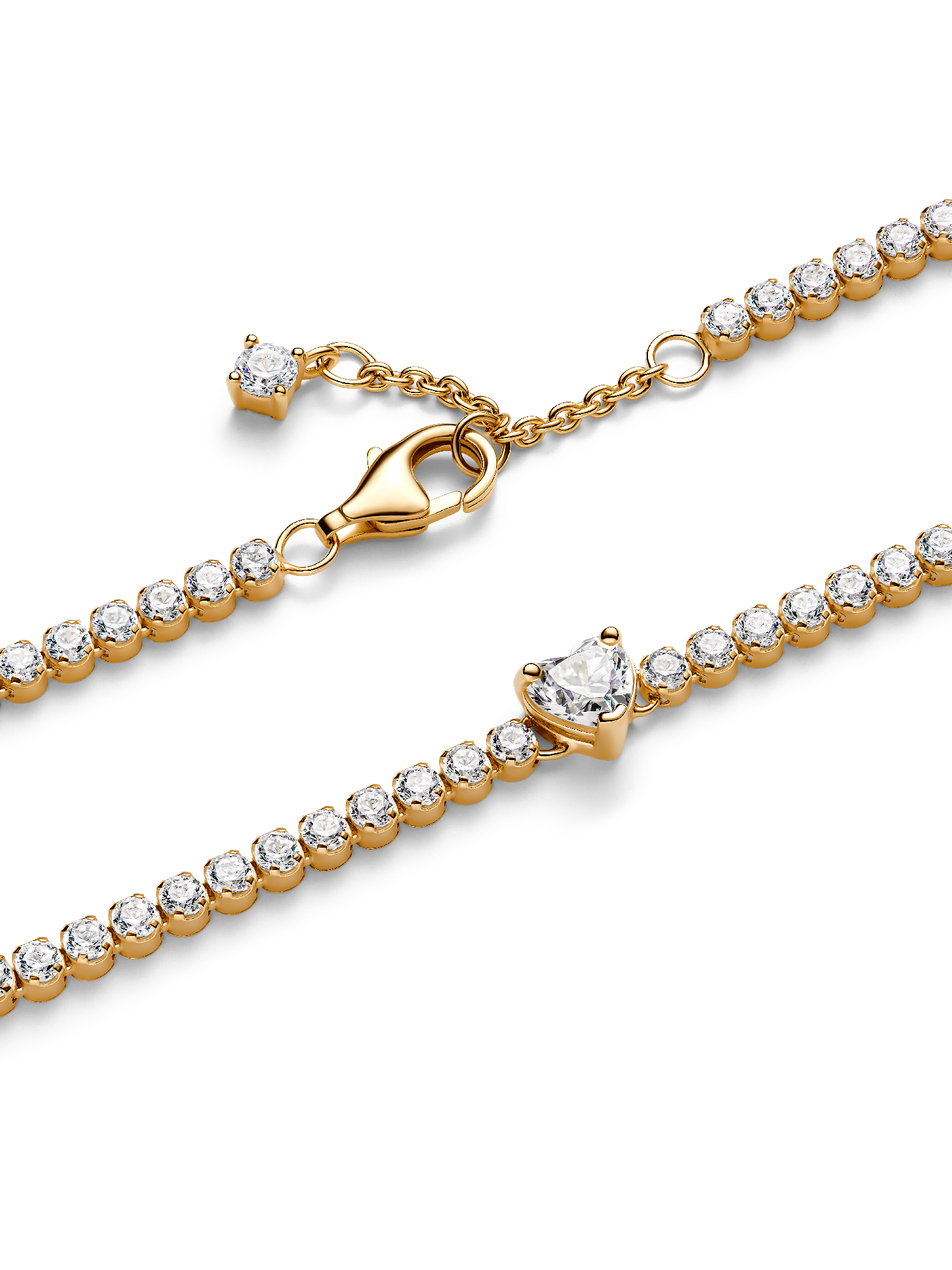 Sparkling Heart Tennis Bracelet | ゴールドプレーティング | パンドラ'