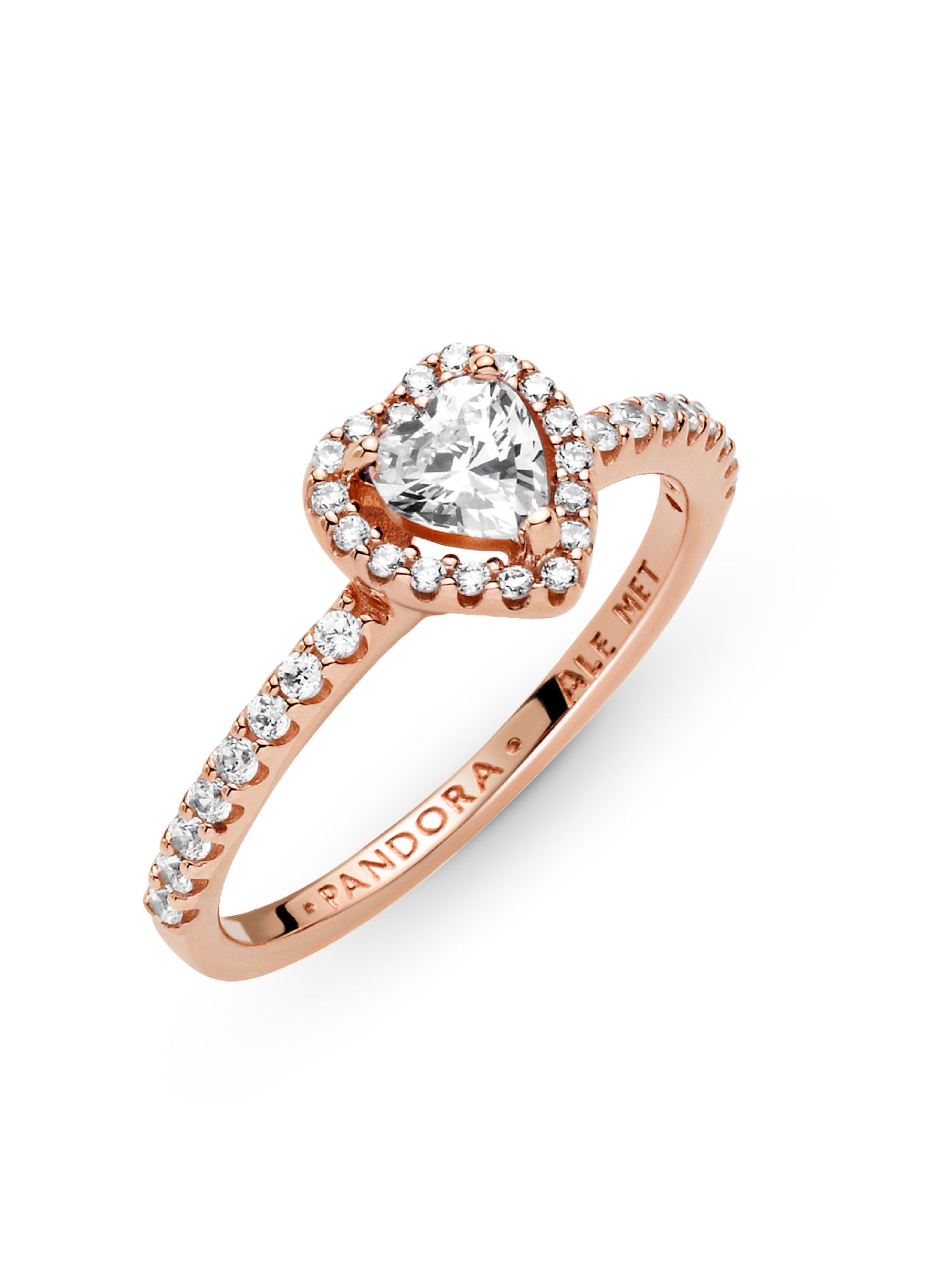 Sparkling Elevated Heart Ring | ローズゴールドプレーティング