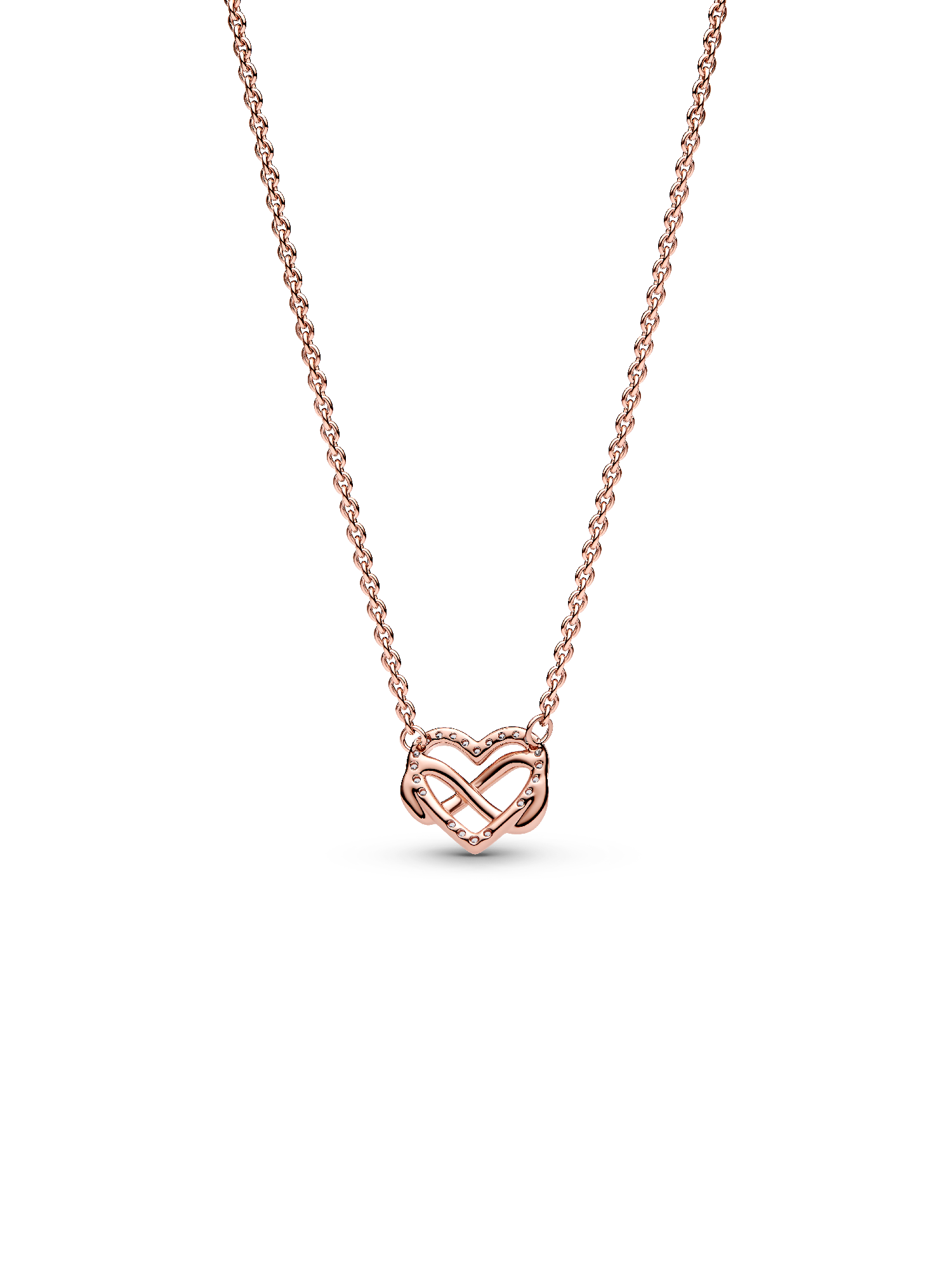 Sparkling Infinity Heart Collier Necklace | ローズゴールドプレー