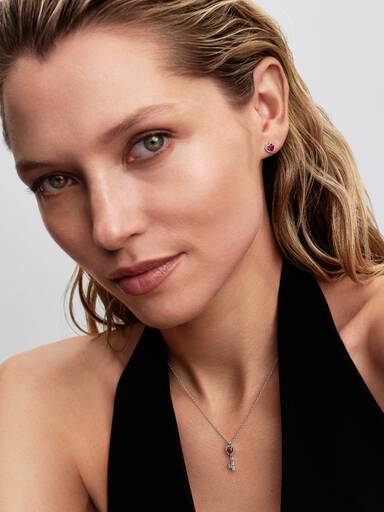 Elevated Red Heart Stud Earrings