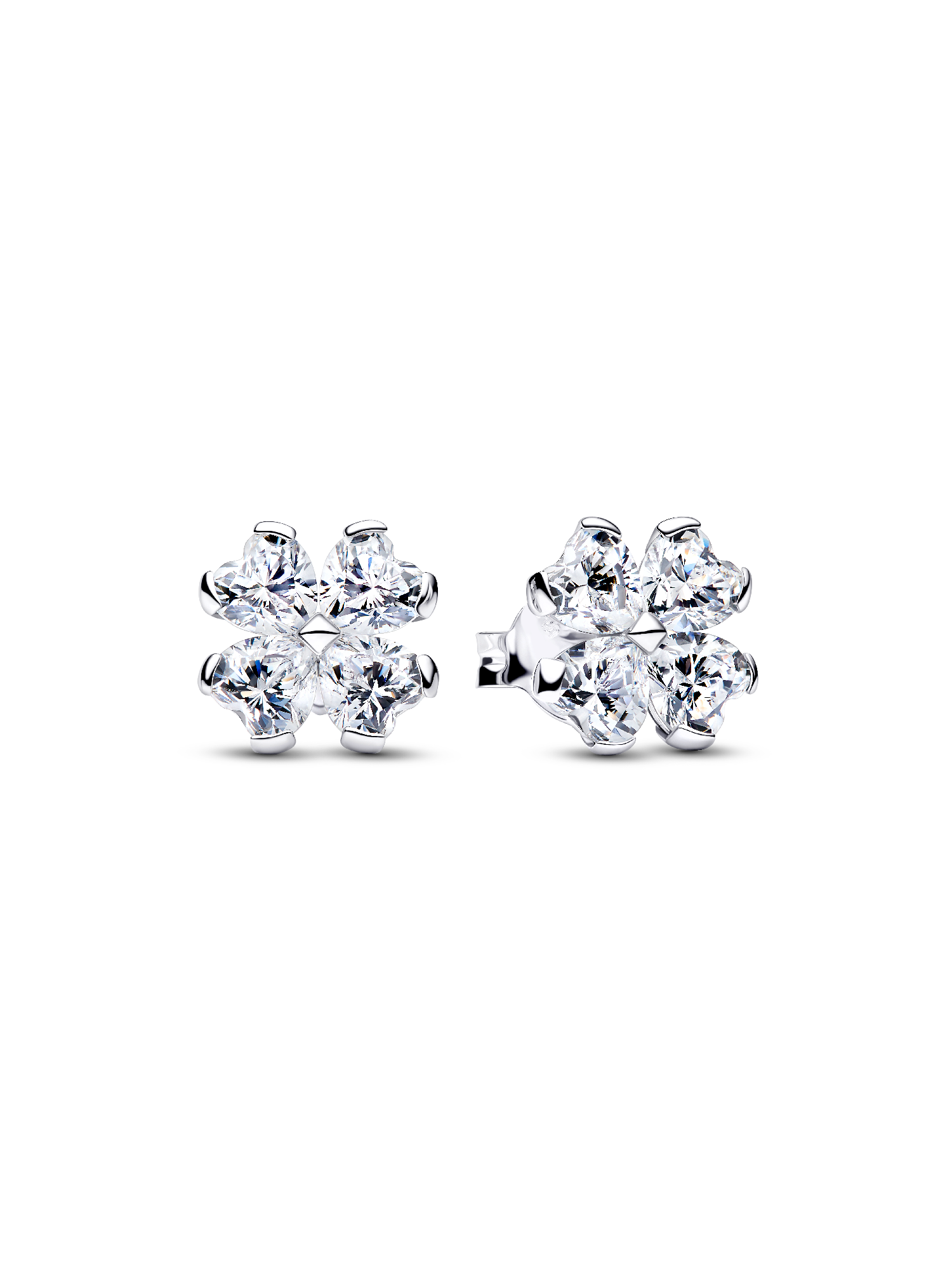 Sparkling Lucky Clover Stud Earrings