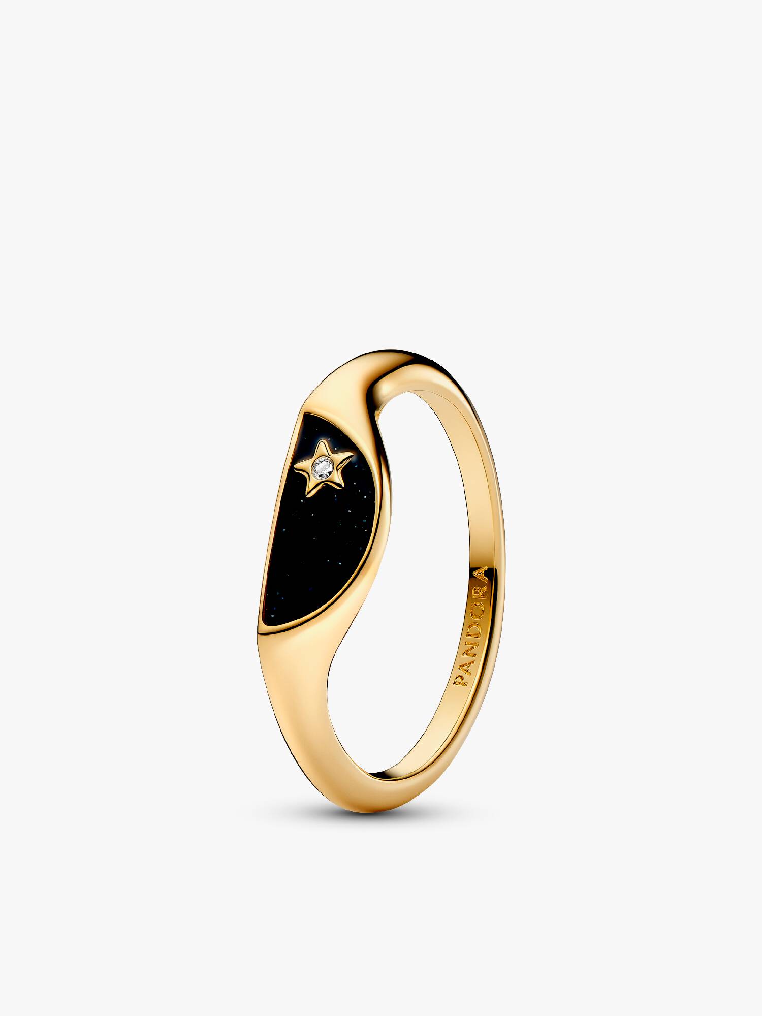 Halved Enamel Signet Ring