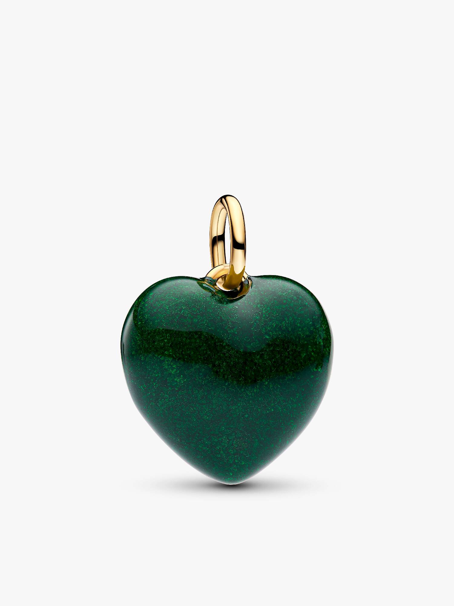 Green Puffy Heart Dangle Charm