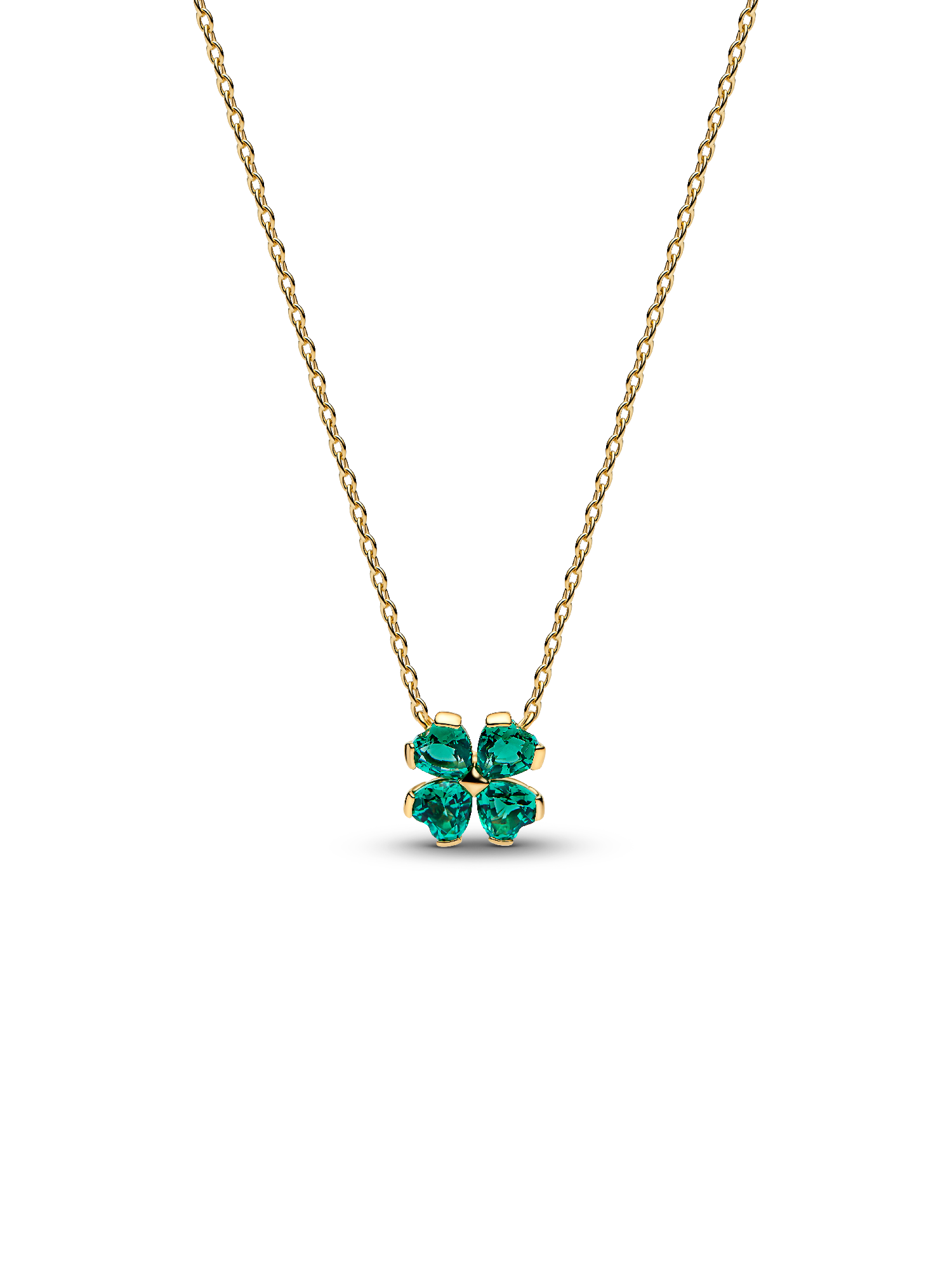 Green Lucky Clover Pendant Necklace | ゴールドプレーティング