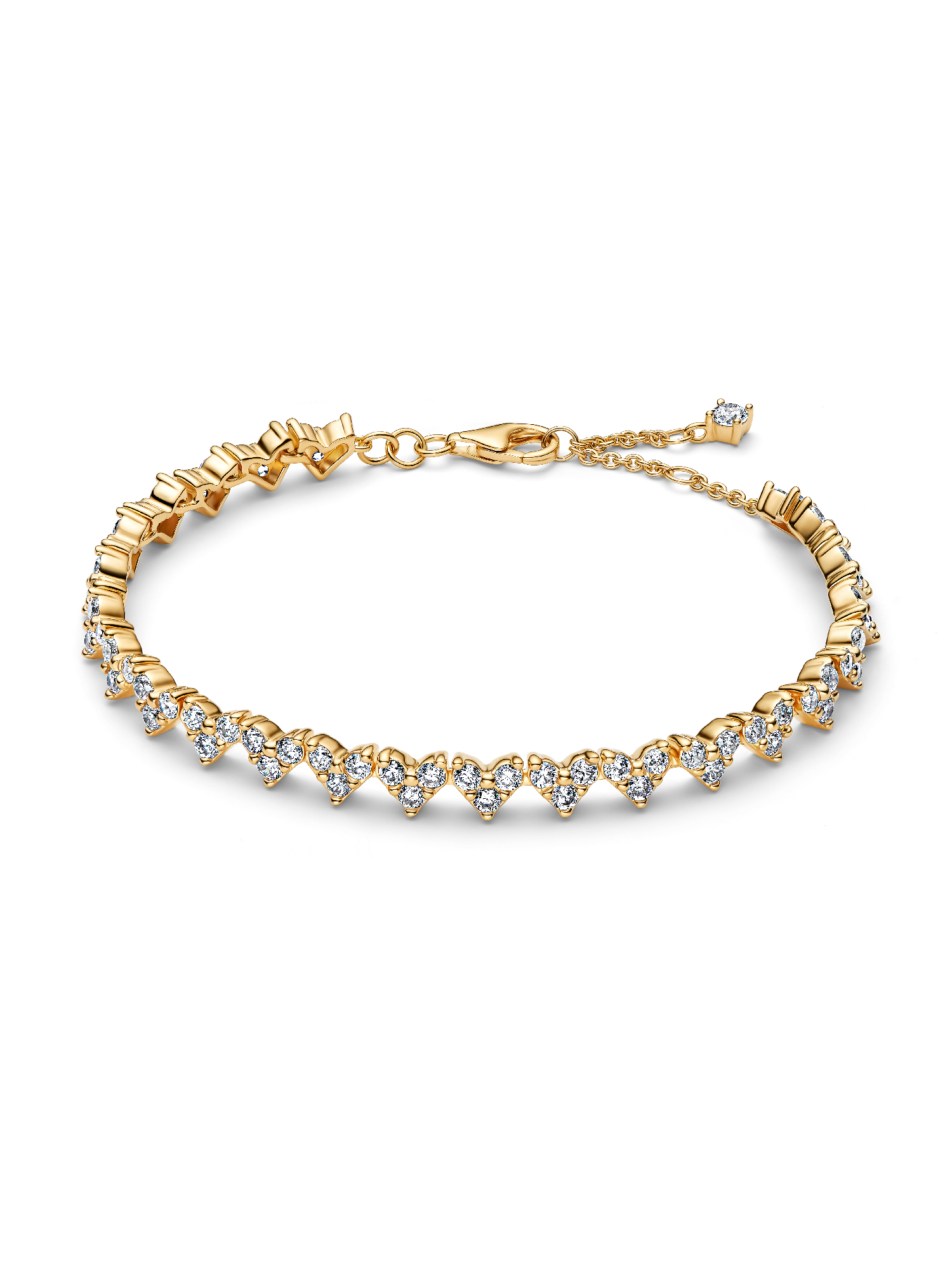 Triple Stone Heart Bracelet