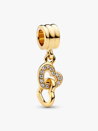 Interlocking Hearts Dangle Charm