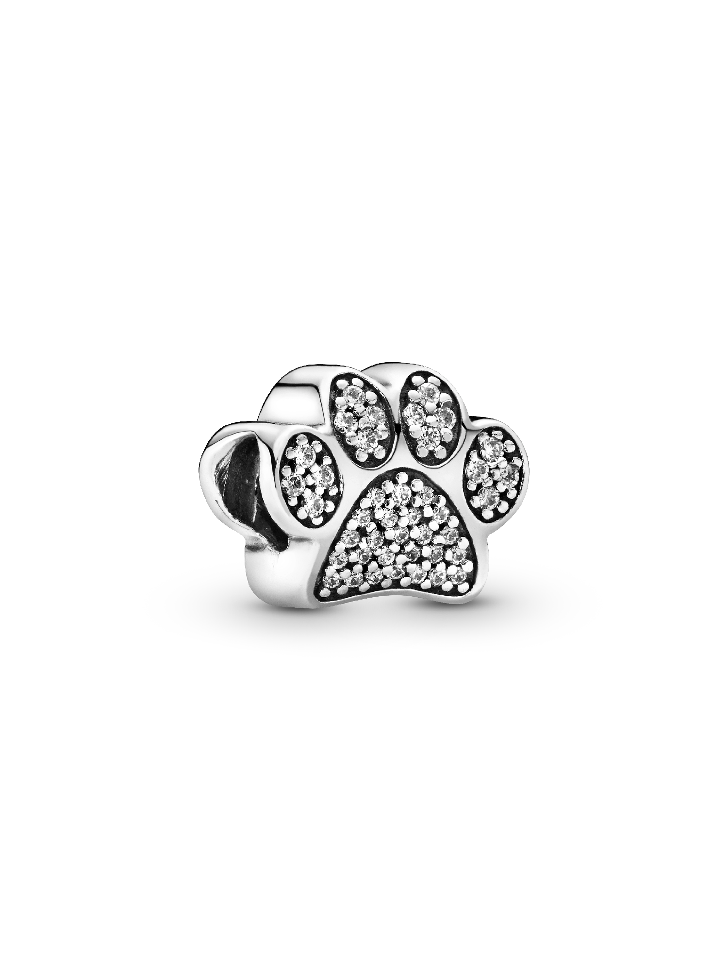Sparkling Paw Print Charm | スターリングシルバー | パンドラ'