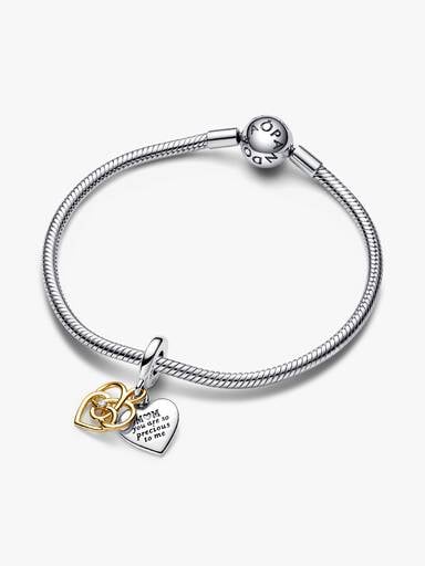 Lab-grown Diamond Engravable Mum Double Dangle Charm