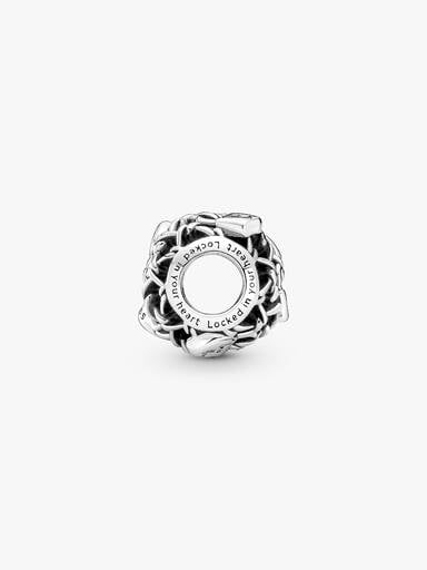 Openwork Chain Link Padlock Charm