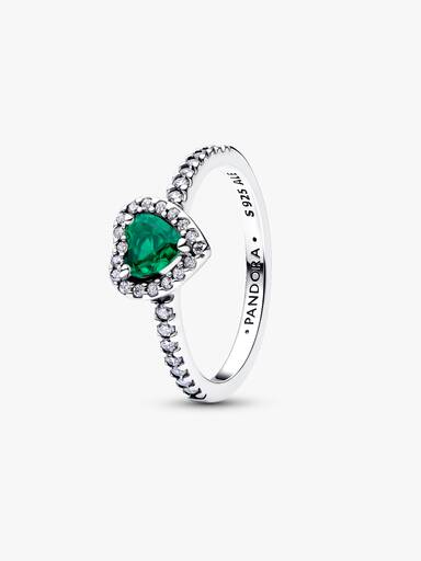 Elevated Royal Green Heart Ring