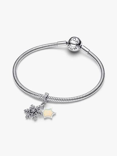 Opalescent Snowflake Double Dangle Charm