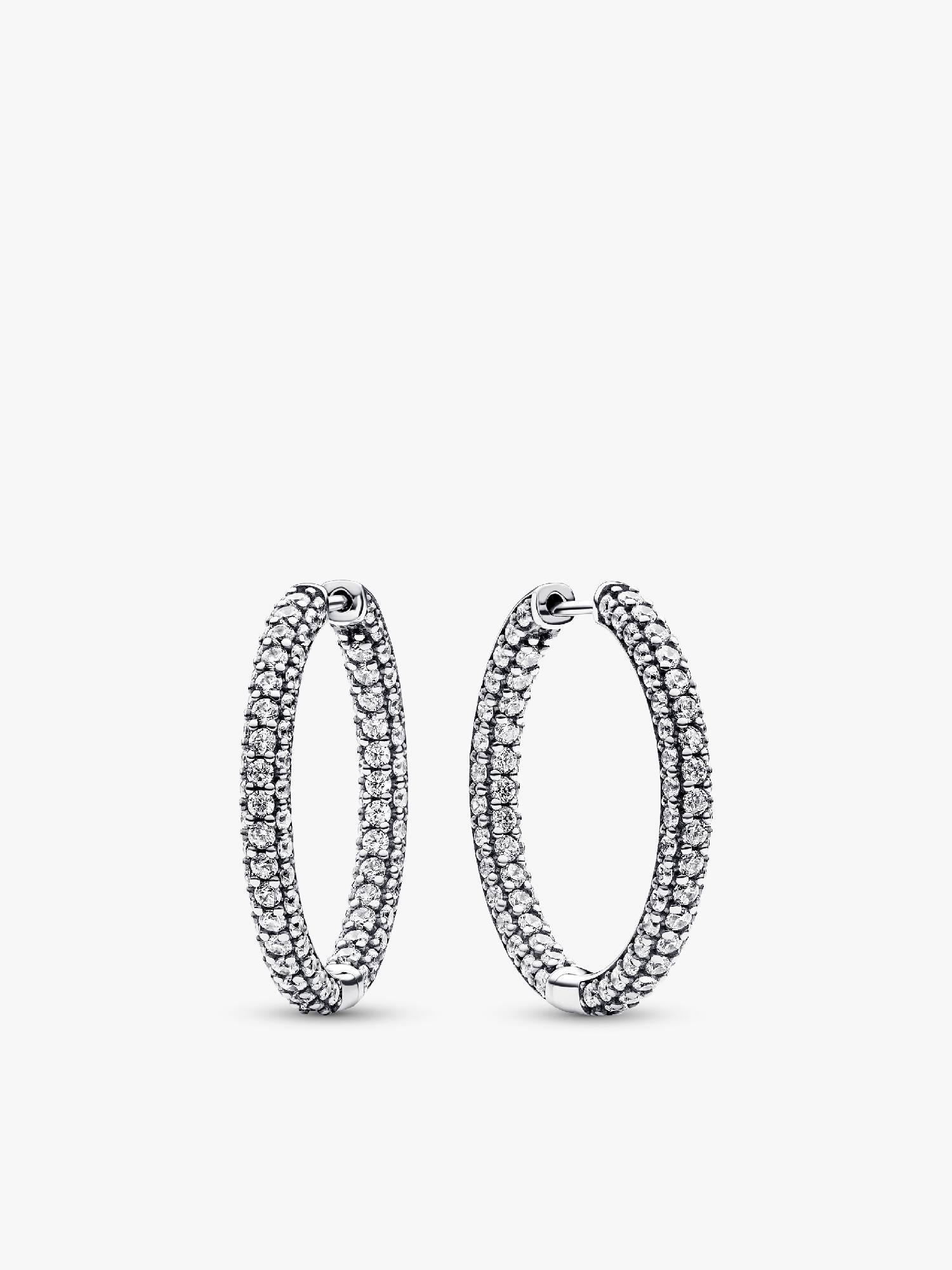 Pandora Timeless Pavé Single-row Hoop Earrings
