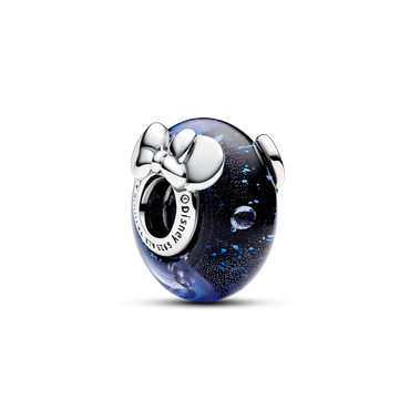 Disney Mickey Mouse & Minnie Mouse Blue Murano Glass Charm