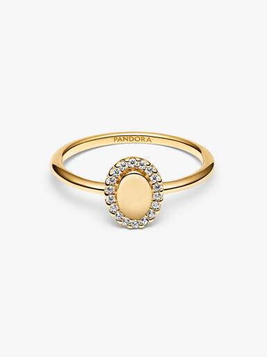 Engravable Oval Halo Ring