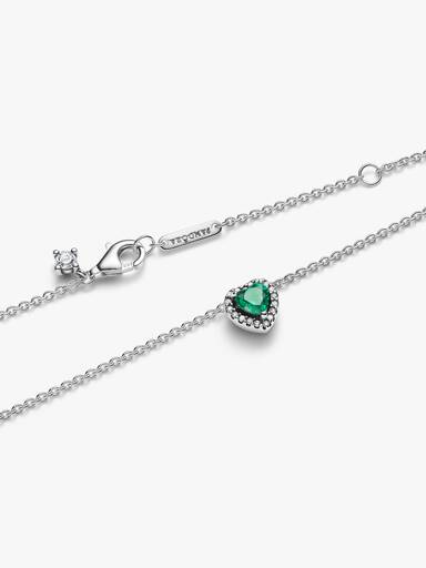 Elevated Green Heart Necklace