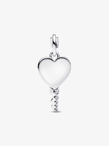 Engravable Heart Key Pendant
