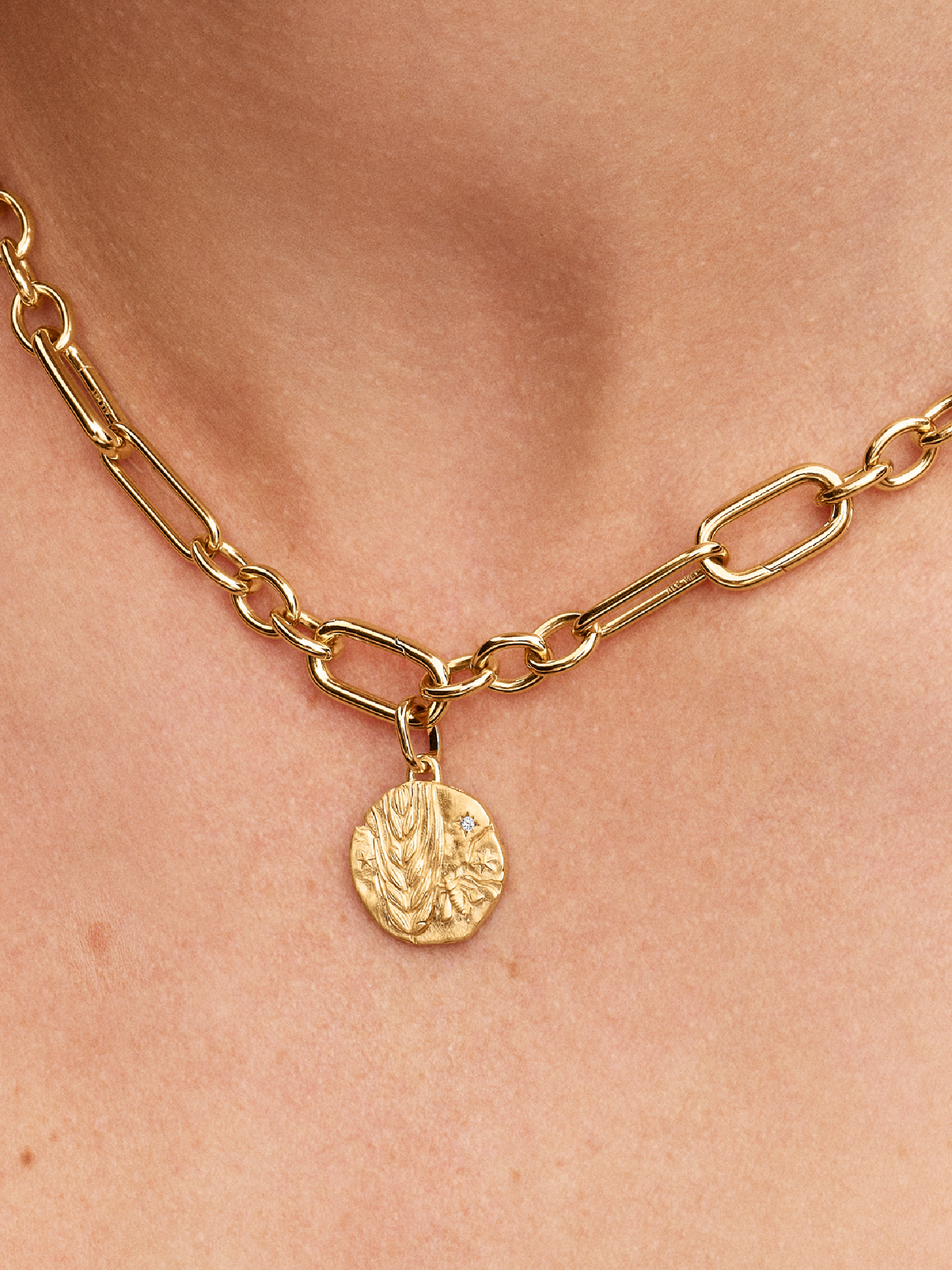 Wheat Medallion Charm | ゴールドプレーティング | パンドラ'