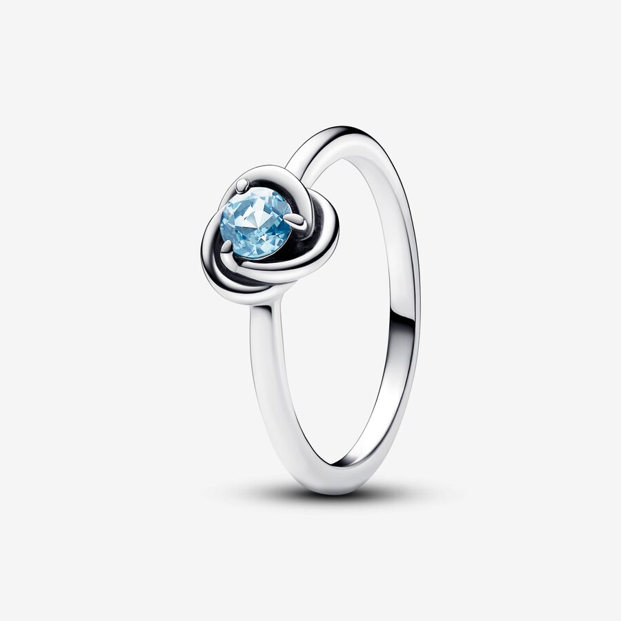 Sea Aqua Blue Eternity Circle Ring image number 0