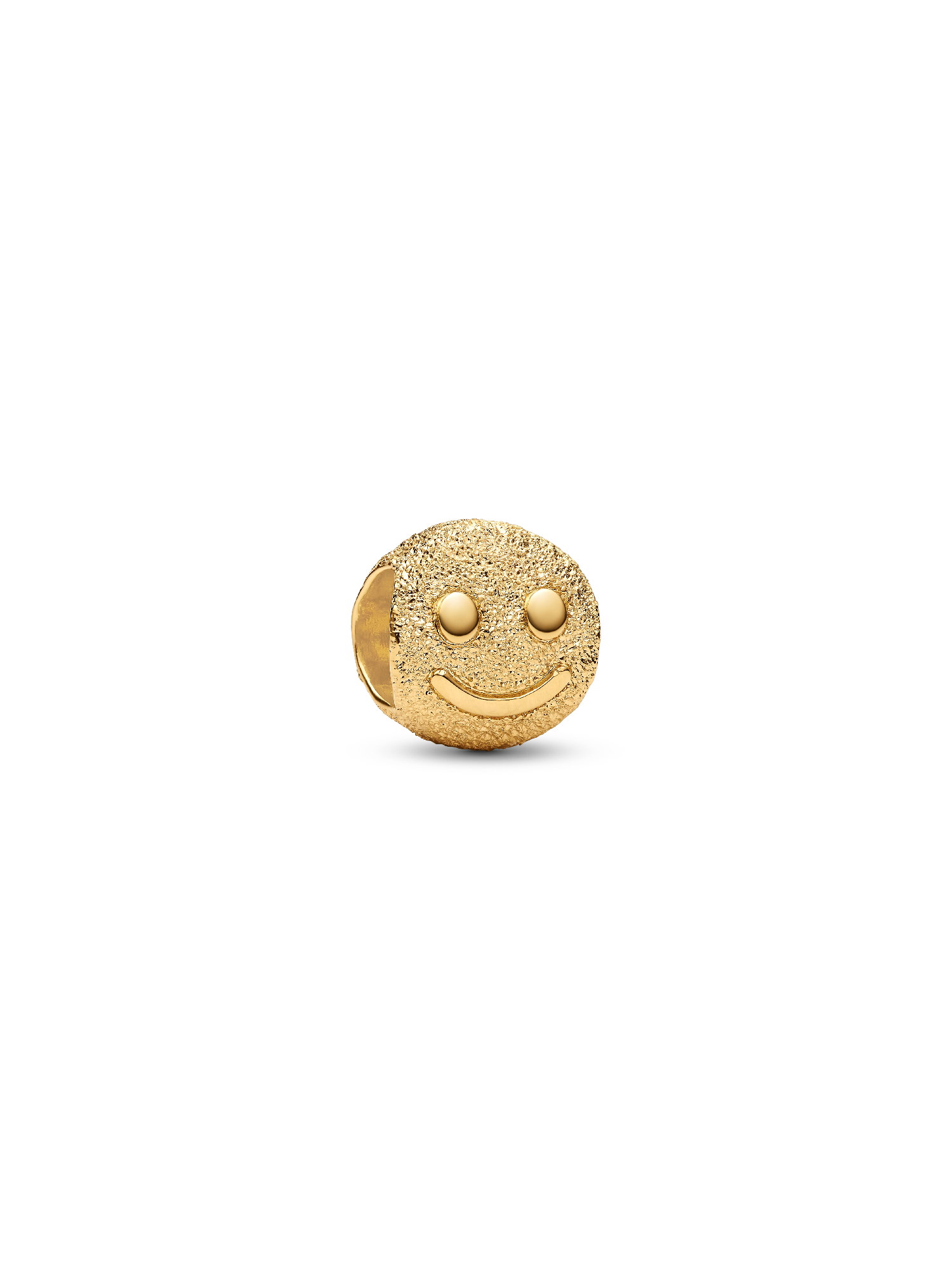 Textured Happy Face Mini Charm | ゴールドプレーティング | パンドラ'