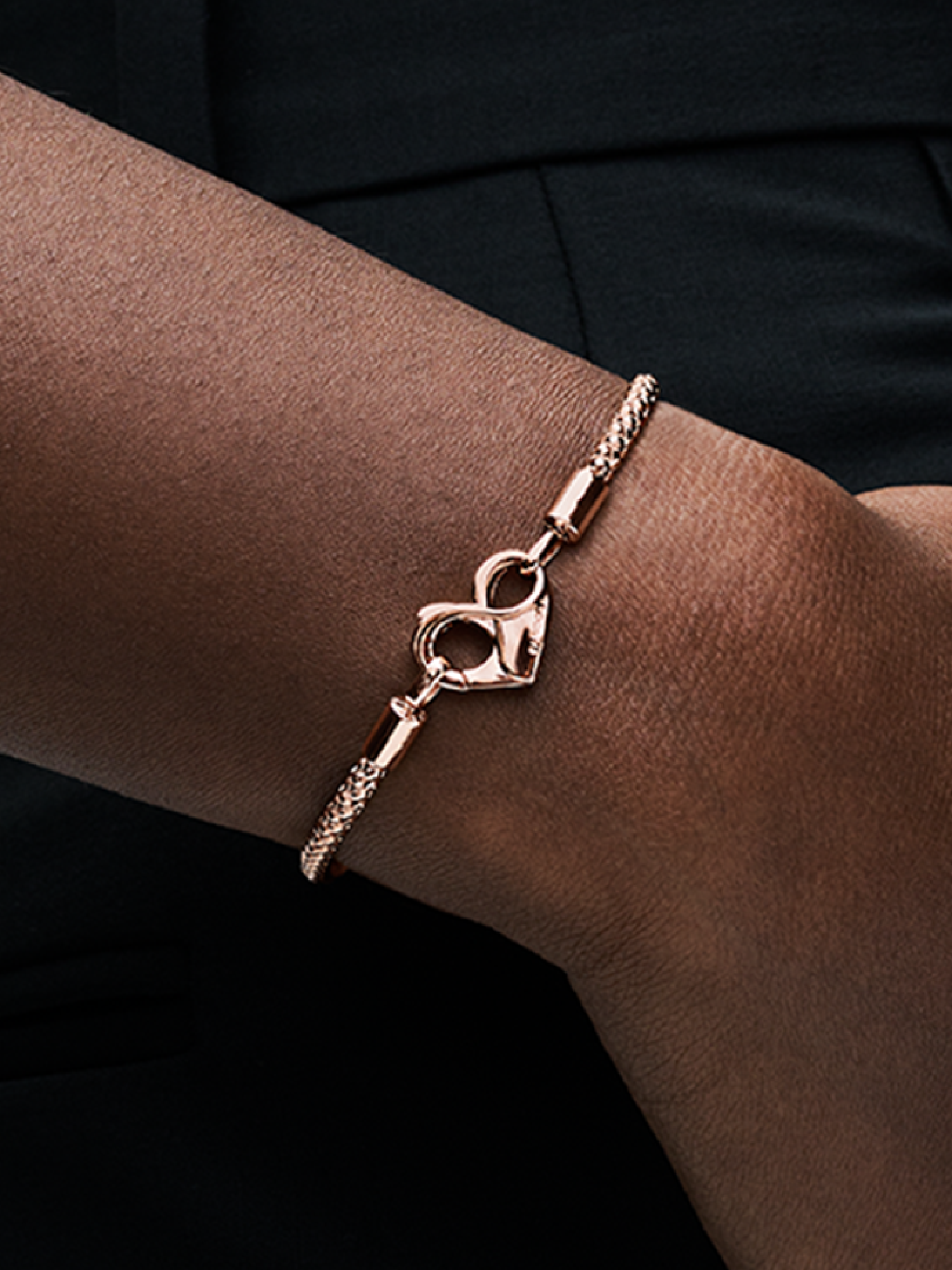 Studded Chain Bracelet | ローズゴールドプレーティング | パンドラ'