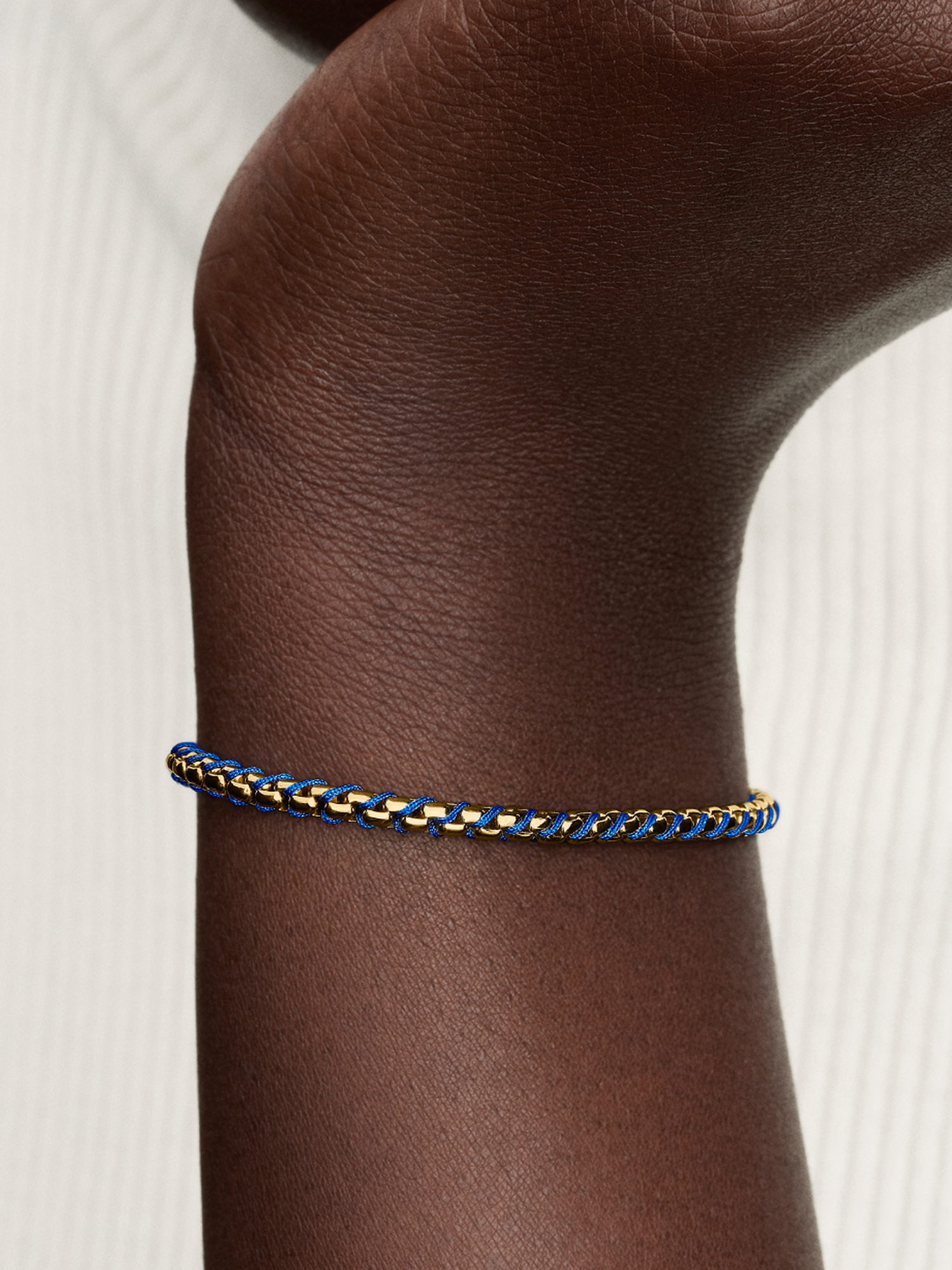 Blue Cord Box Chain Bracelet | ゴールドプレーティング | パンドラ'