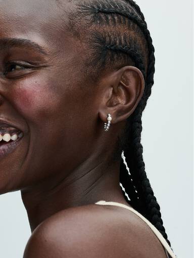 Treated Freshwater Cultured Pearl & Beads Hoop Earrings
