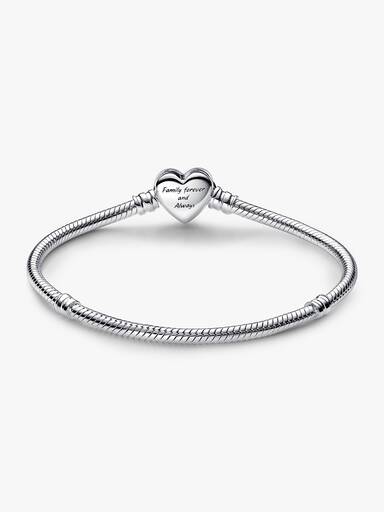 Sparkling Infinity Heart Clasp Snake Chain Bracelet
