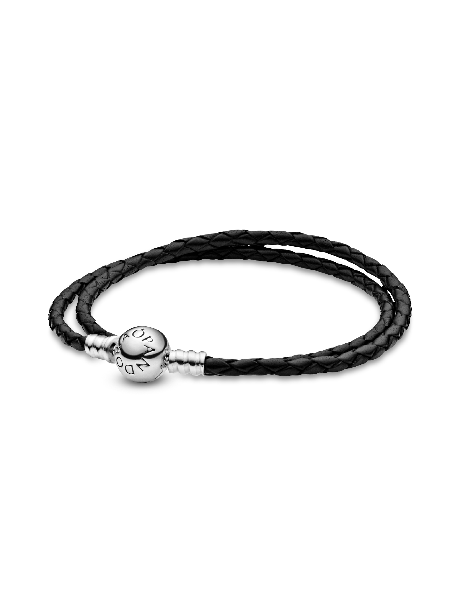 Double Black Leather Bracelet | スターリングシルバー | パンドラ