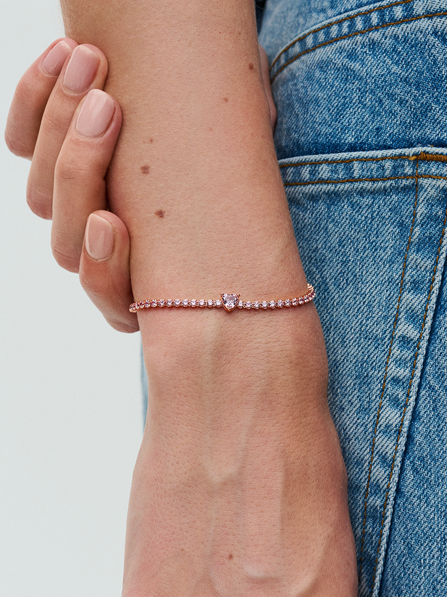 Sparkling Heart Tennis Bracelet | ローズゴールドプレーティング