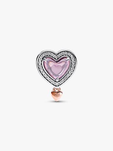 Two-tone Openwork Mum & Heart Charm